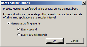 Process Explorer - включение  мониторинга в процессе загрузки Windows.
